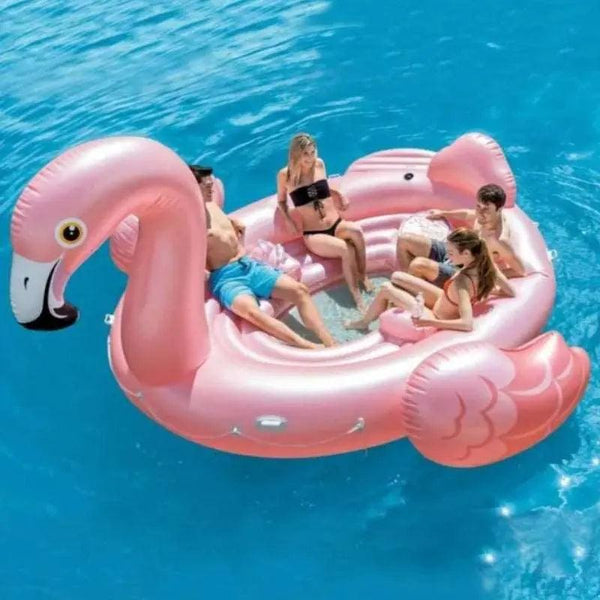 Bouée Géante Flamant Rose 6 Personnes - Boueelicorne.com